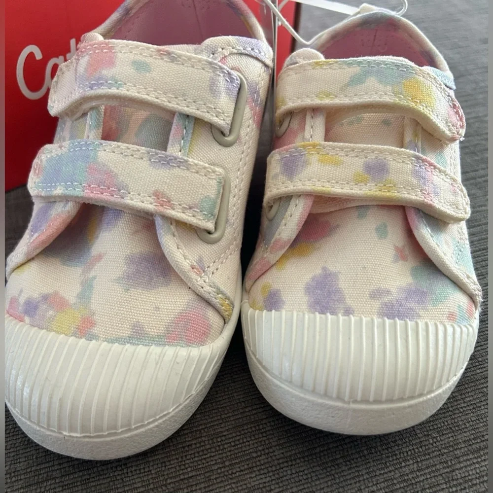 NWT Cat & Jack Toddler Girl Canvas Tie dye Velcro Sneakers_2